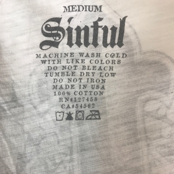 Sinful Affliction Graphic Embellished Cardigan Top Jacket Medium Biker - Picture 9 of 11